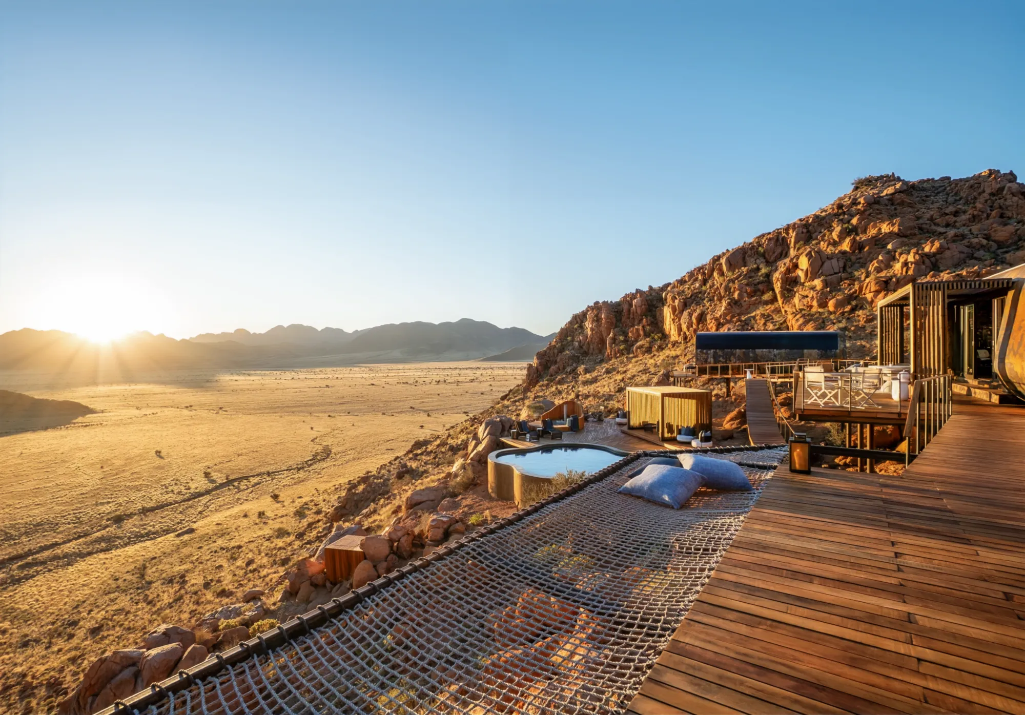 Luna Namib Collection — pods in the NamibRand, 70 km south of Sesriem, each with its own team and private waterhole.
